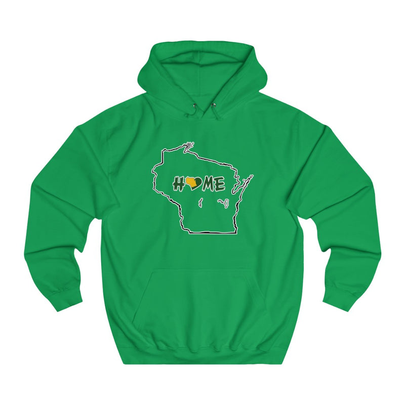 Men's or Women's College Hoodie - Wisconsin - Home Heart