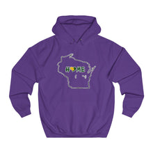 Men's or Women's College Hoodie - Wisconsin - Home Heart