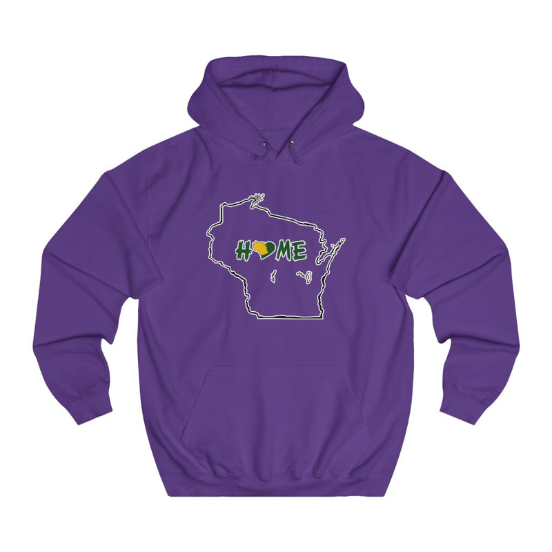 Men's or Women's College Hoodie - Wisconsin - Home Heart