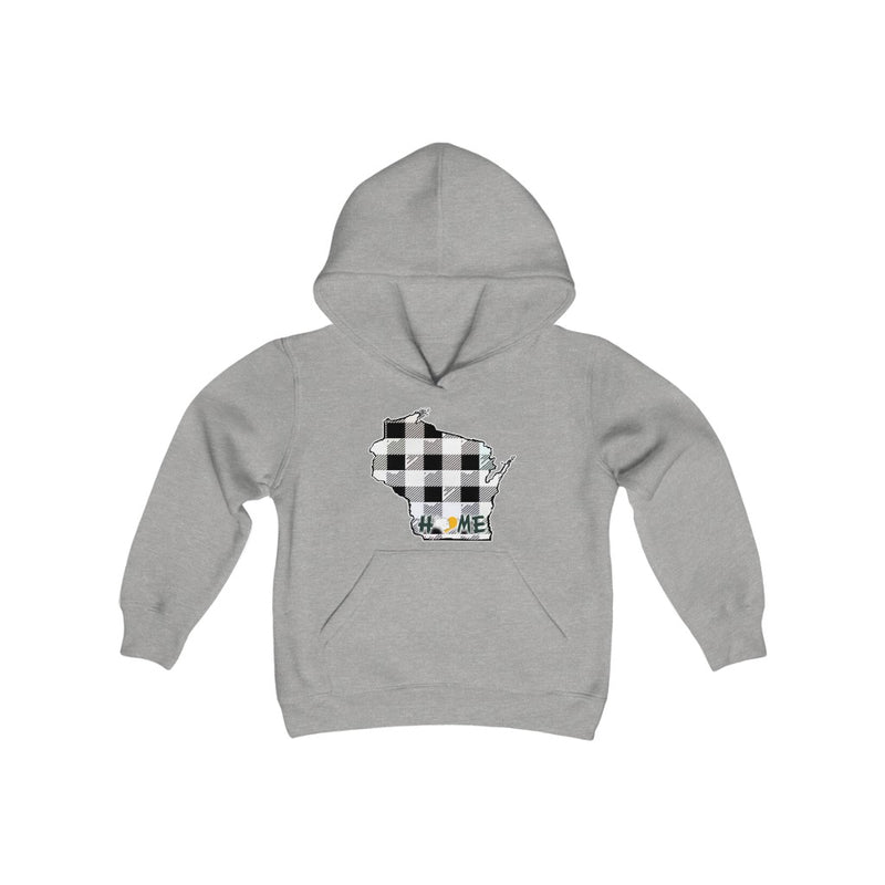 Youth Hoodie - Wisconsin - Tartan - Home Heart Pro