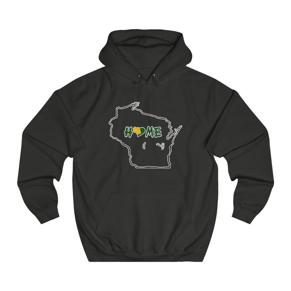 Men's or Women's College Hoodie - Wisconsin - Home Heart
