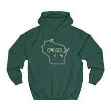 Men's or Women's College Hoodie - Wisconsin - Home Heart