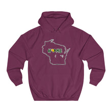 Men's or Women's College Hoodie - Wisconsin - Home Heart