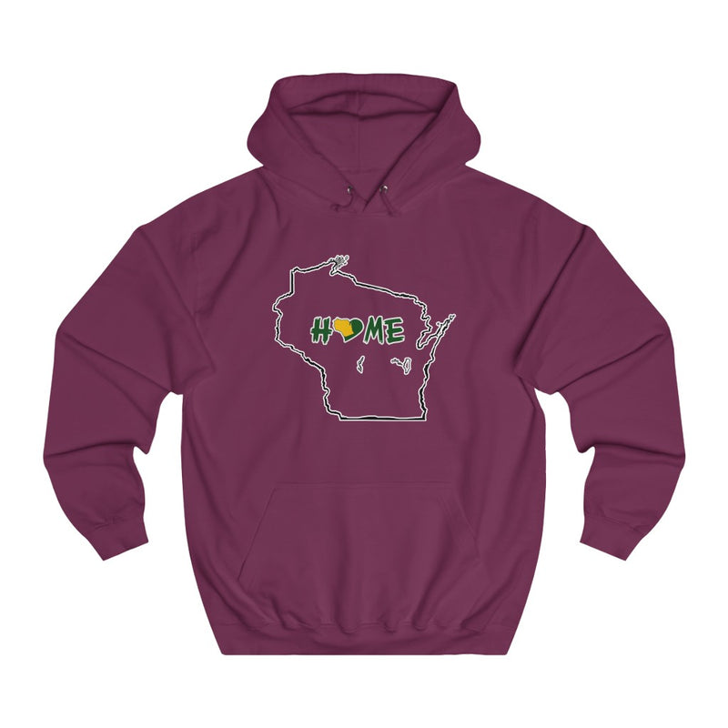 Men's or Women's College Hoodie - Wisconsin - Home Heart
