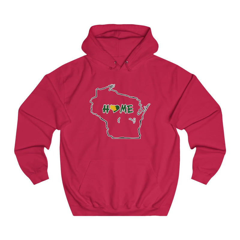 Men's or Women's College Hoodie - Wisconsin - Home Heart