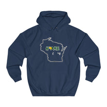 Men's or Women's College Hoodie - Wisconsin - Home Heart