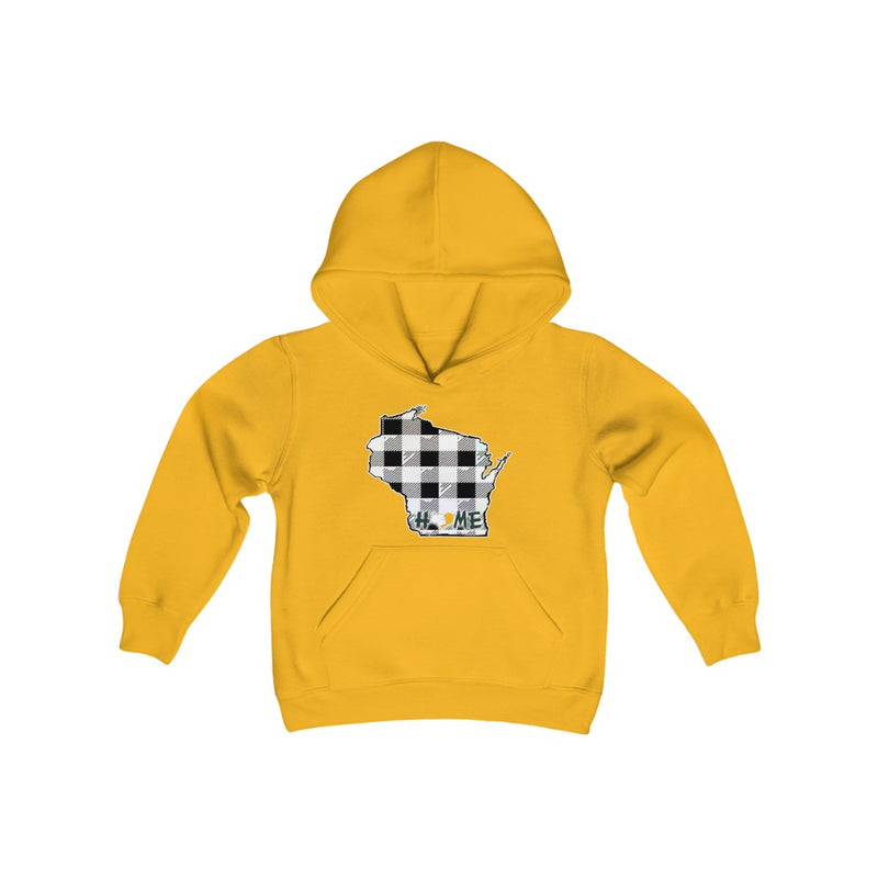 Youth Hoodie - Wisconsin - Tartan - Home Heart Pro