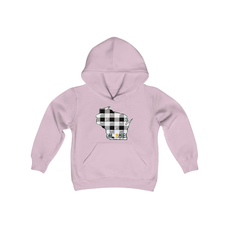 Youth Hoodie - Wisconsin - Tartan - Home Heart Pro