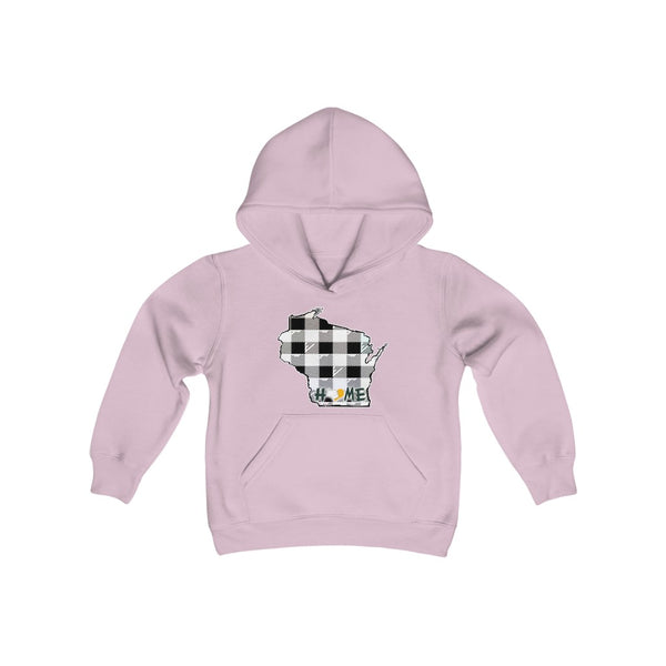 Youth Hoodie - Wisconsin - Tartan - Home Heart Pro