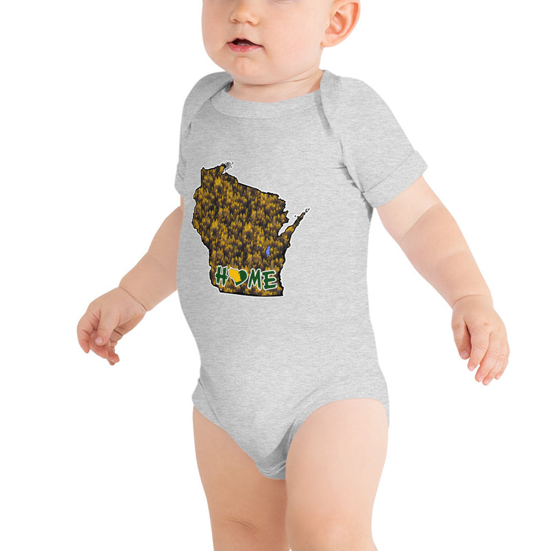Baby's Onesie - Wisconsin - Lakes/Trees - Pro