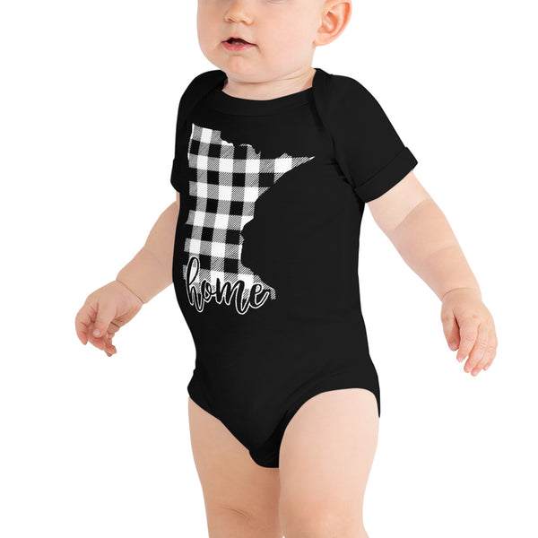 Baby short sleeve one piece - Minnesota - Tartan Plaid