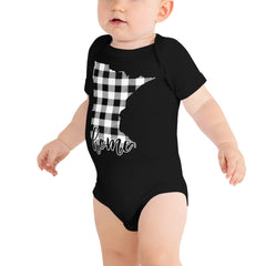 Baby short sleeve one piece - Minnesota - Tartan Plaid Baby short sleeve one piece - Minnesota - Tartan Plaid