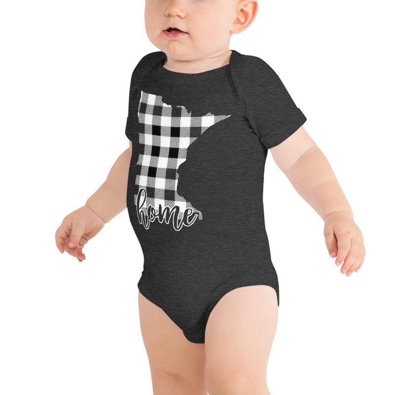 Baby short sleeve one piece - Minnesota - Tartan Plaid