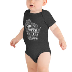 Baby onesie - Wisconsin - Words Baby onesie - Wisconsin - Words
