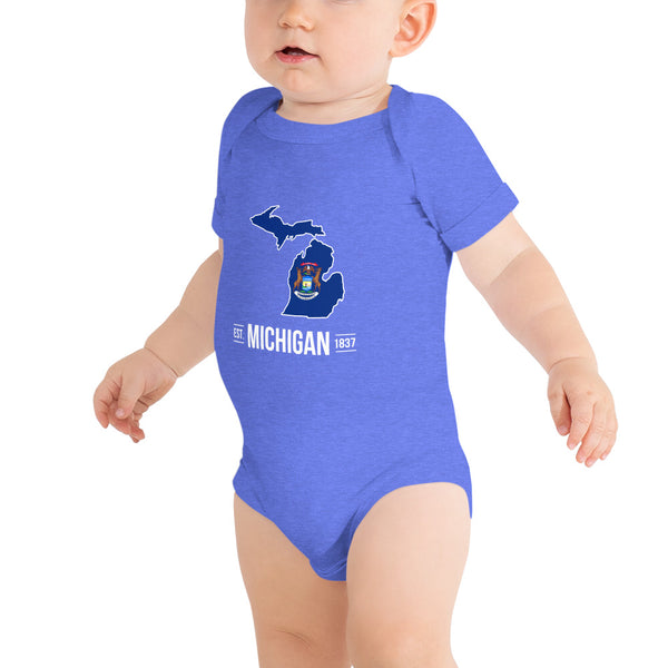Baby's Onesie - Michigan - State Flag