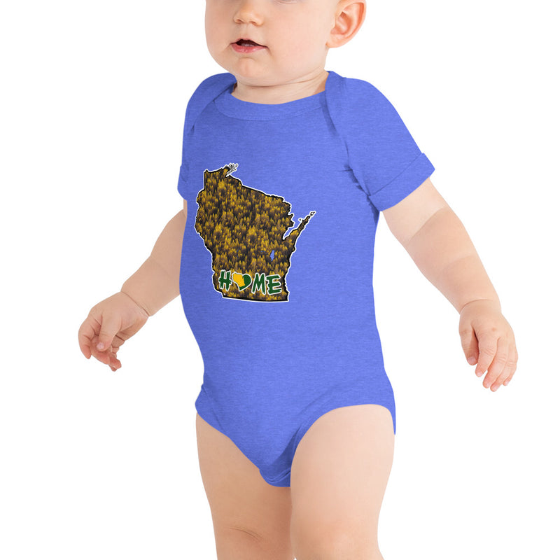Baby's Onesie - Wisconsin - Lakes/Trees - Pro