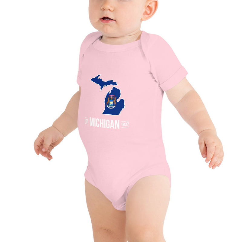 Baby's Onesie - Michigan - State Flag