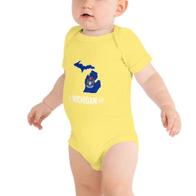 Baby's Onesie - Michigan - State Flag