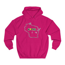 Men's or Women's College Hoodie - Wisconsin - Home Heart