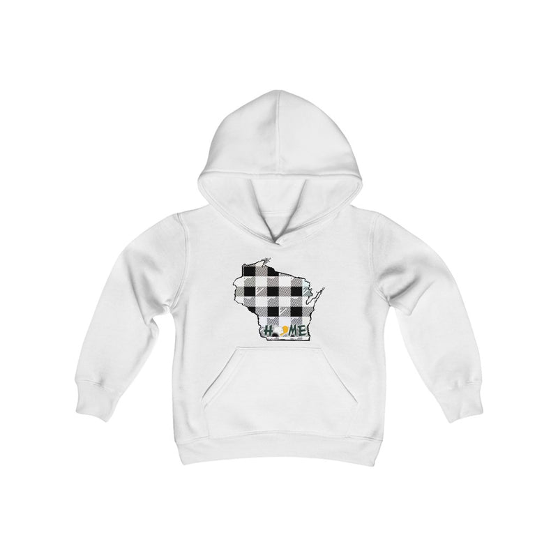 Youth Hoodie - Wisconsin - Tartan - Home Heart Pro