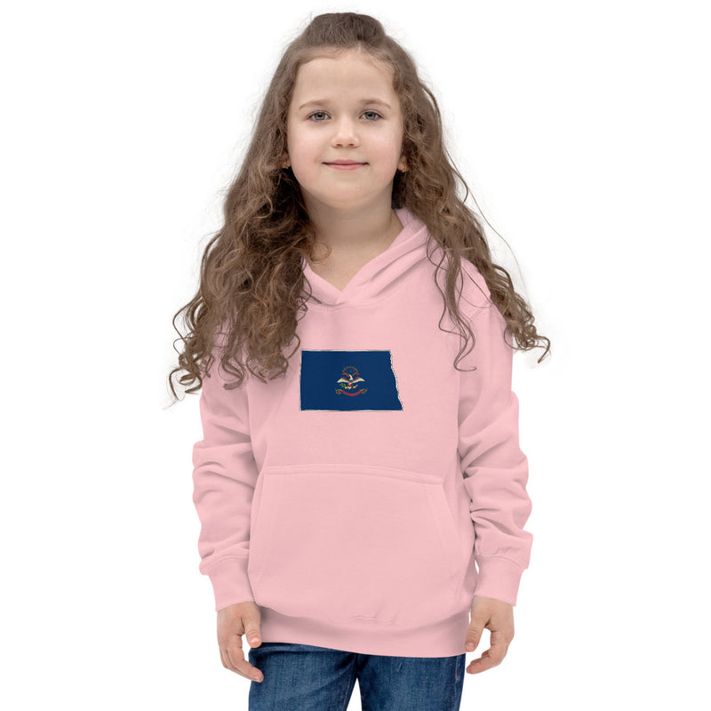 Girl's Hoodie - North Dakota - State Flag