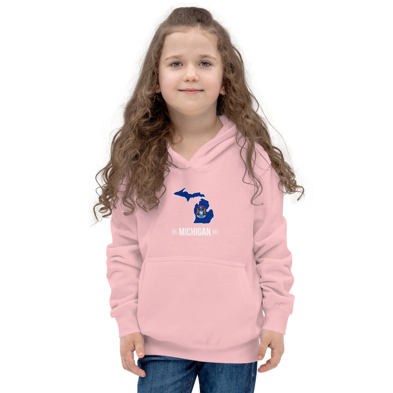 Girl's Hoodie - Michigan - State Flag