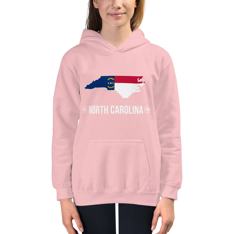Girl's Hoodie - North Carolina - State Flag