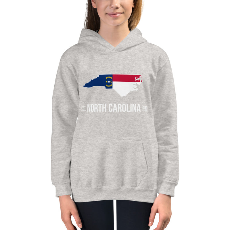 Girl's Hoodie - North Carolina - State Flag