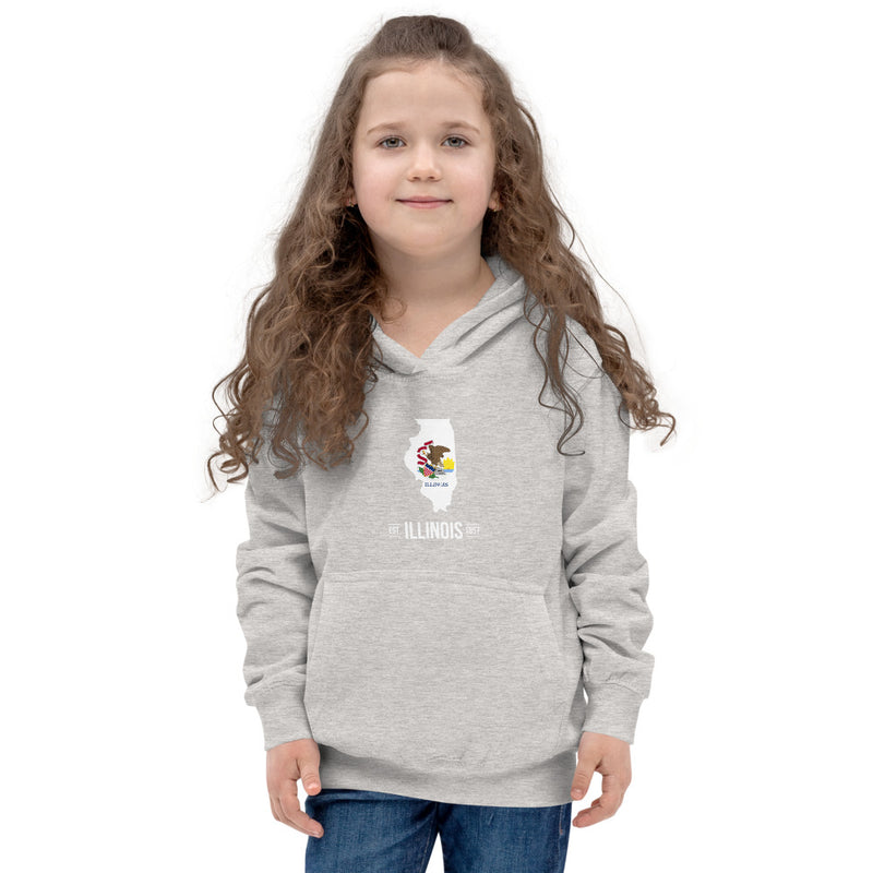 Girl's Hoodie - Illinois - State Flag