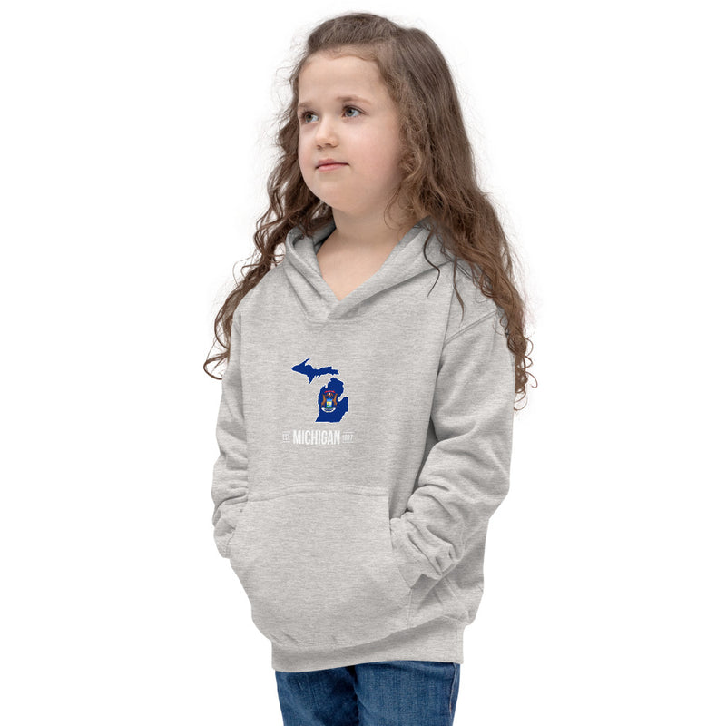 Girl's Hoodie - Michigan - State Flag
