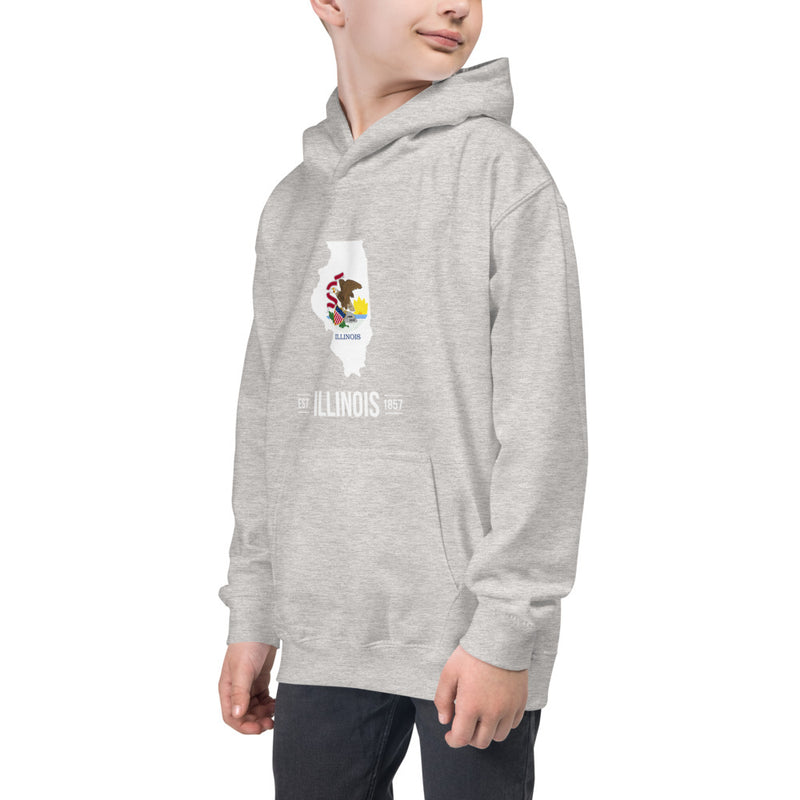 Boy's Hoodie - Illinois - State Flag