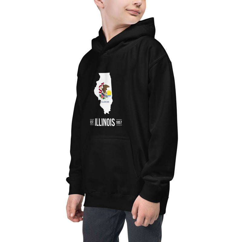 Boy's Hoodie - Illinois - State Flag