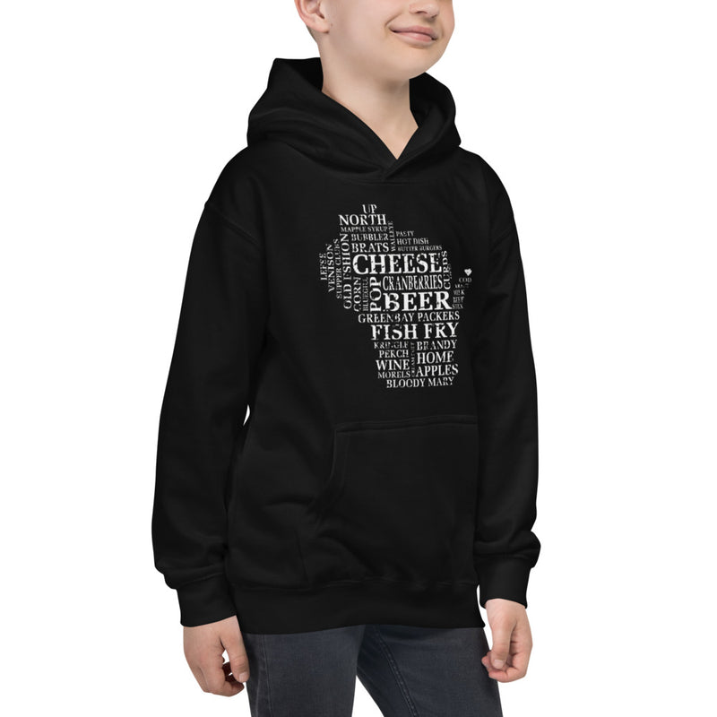 Kids Hoodie - Wisconsin - Words