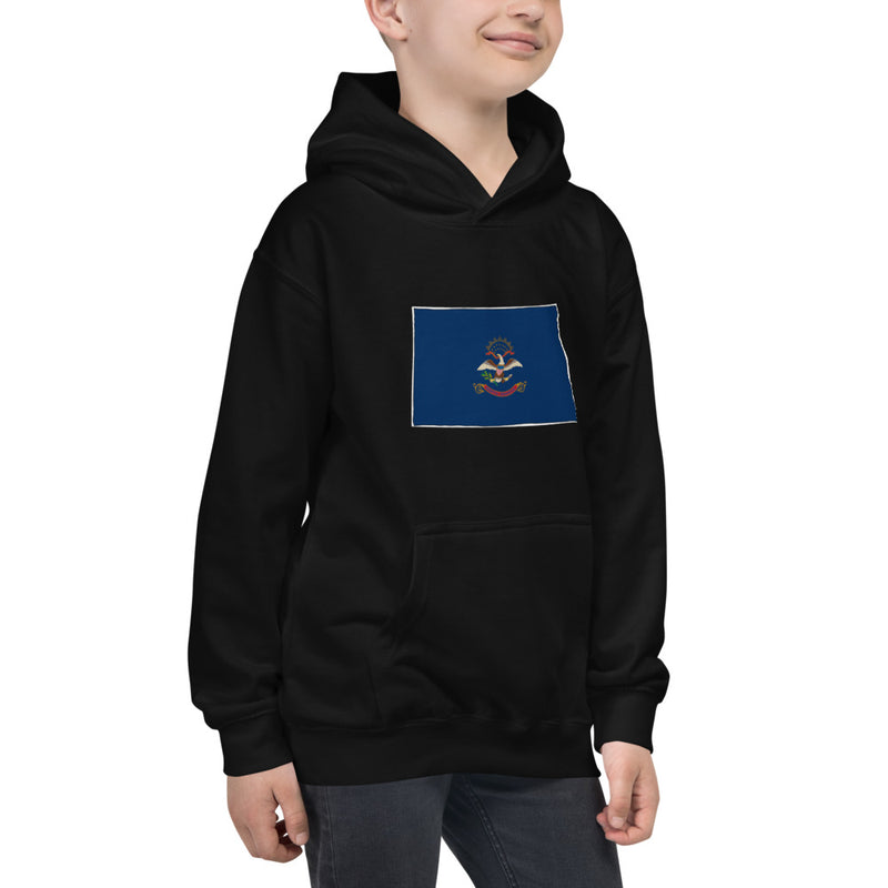 Boy's Hoodie - North Dakota - State Flag