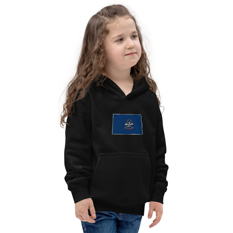 Girl's Hoodie - North Dakota - State Flag