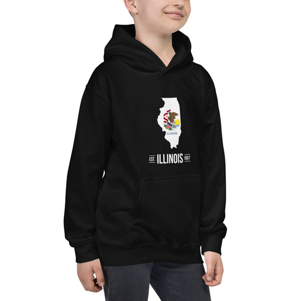 Boy's Hoodie - Illinois - State Flag
