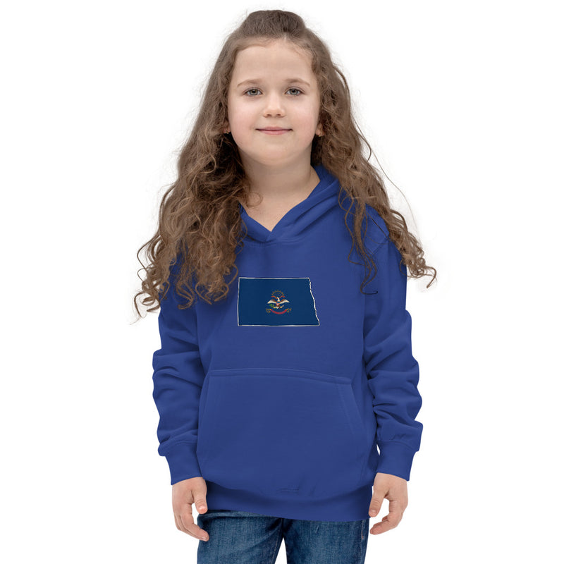 Girl's Hoodie - North Dakota - State Flag