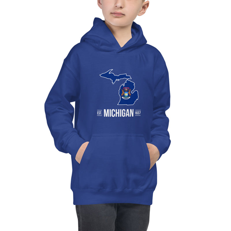 Boy's Hoodie - Michigan - State Flag
