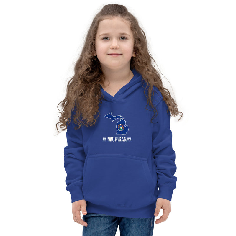 Girl's Hoodie - Michigan - State Flag