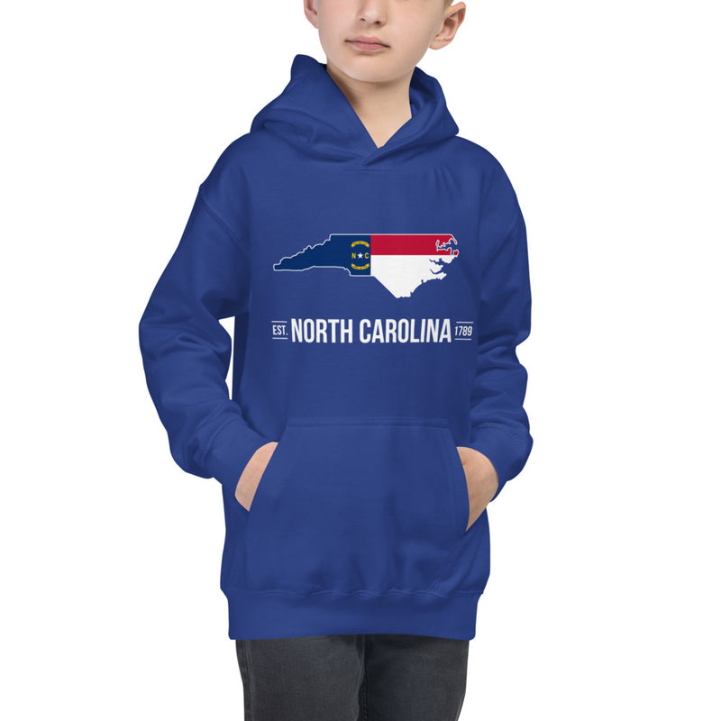 Boy's Hoodie - North Carolina - State Flag