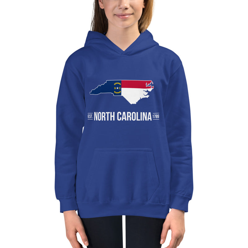 Girl's Hoodie - North Carolina - State Flag