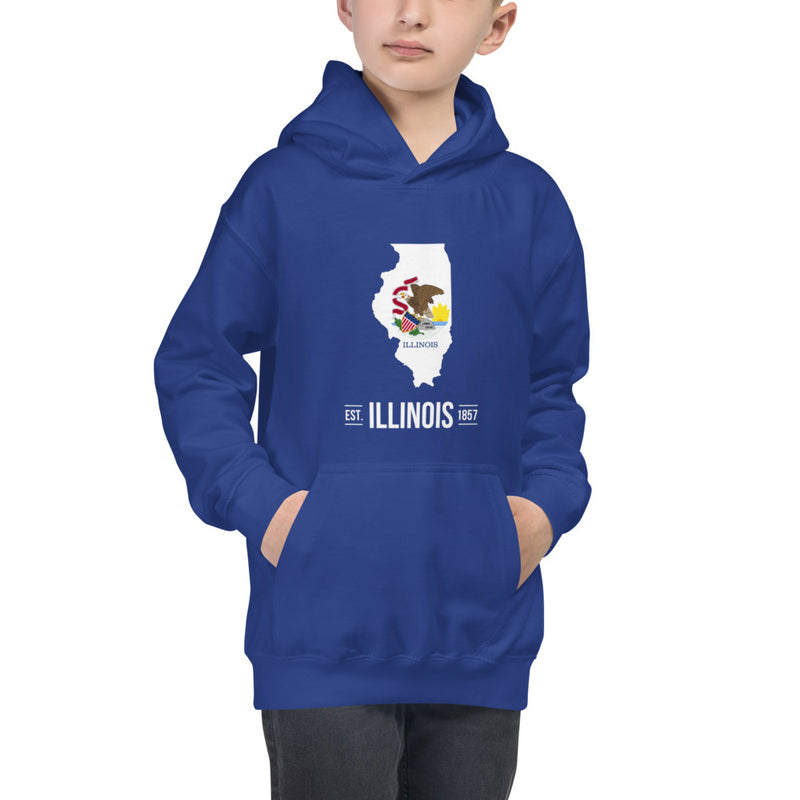 Boy's Hoodie - Illinois - State Flag