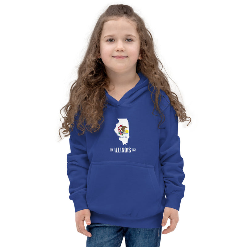 Girl's Hoodie - Illinois - State Flag