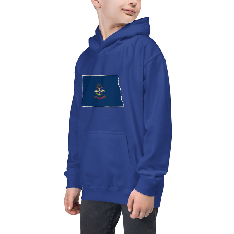 Boy's Hoodie - North Dakota - State Flag