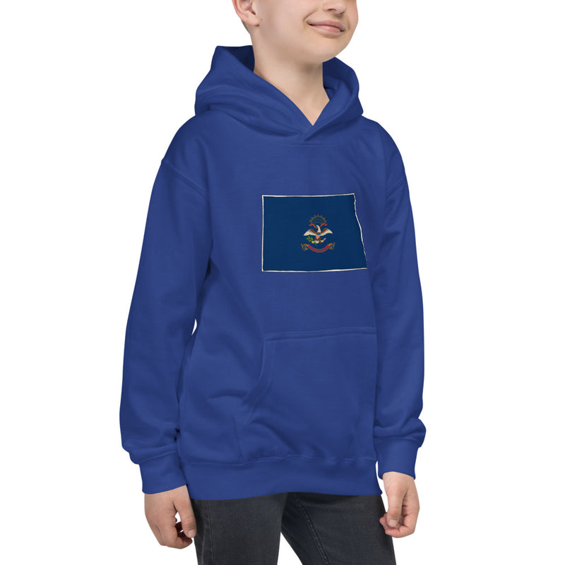 Boy's Hoodie - North Dakota - State Flag