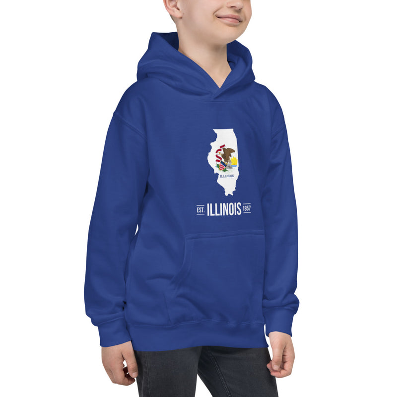 Boy's Hoodie - Illinois - State Flag
