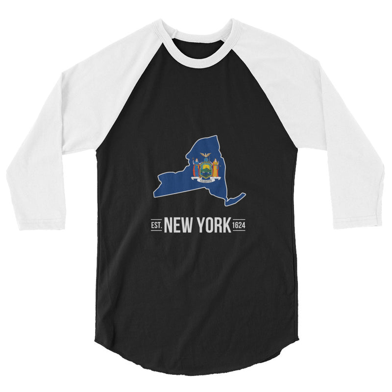 3/4 Sleeve New York Flag Raglan Shirt
