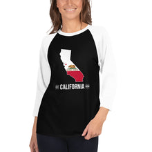 3/4 sleeve raglan shirt - California State Flag