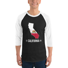 3/4 sleeve raglan shirt - California State Flag