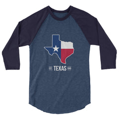 3/4 Sleeve Texas Flag Raglan Shirt 3/4 Sleeve Texas Flag Raglan Shirt